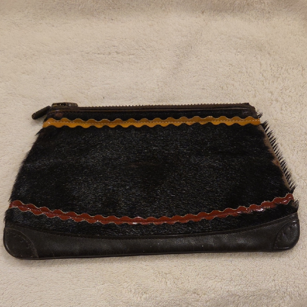Jamin Puech Pony Hair And Leather Pouch/Clutch, 8x4.5"
